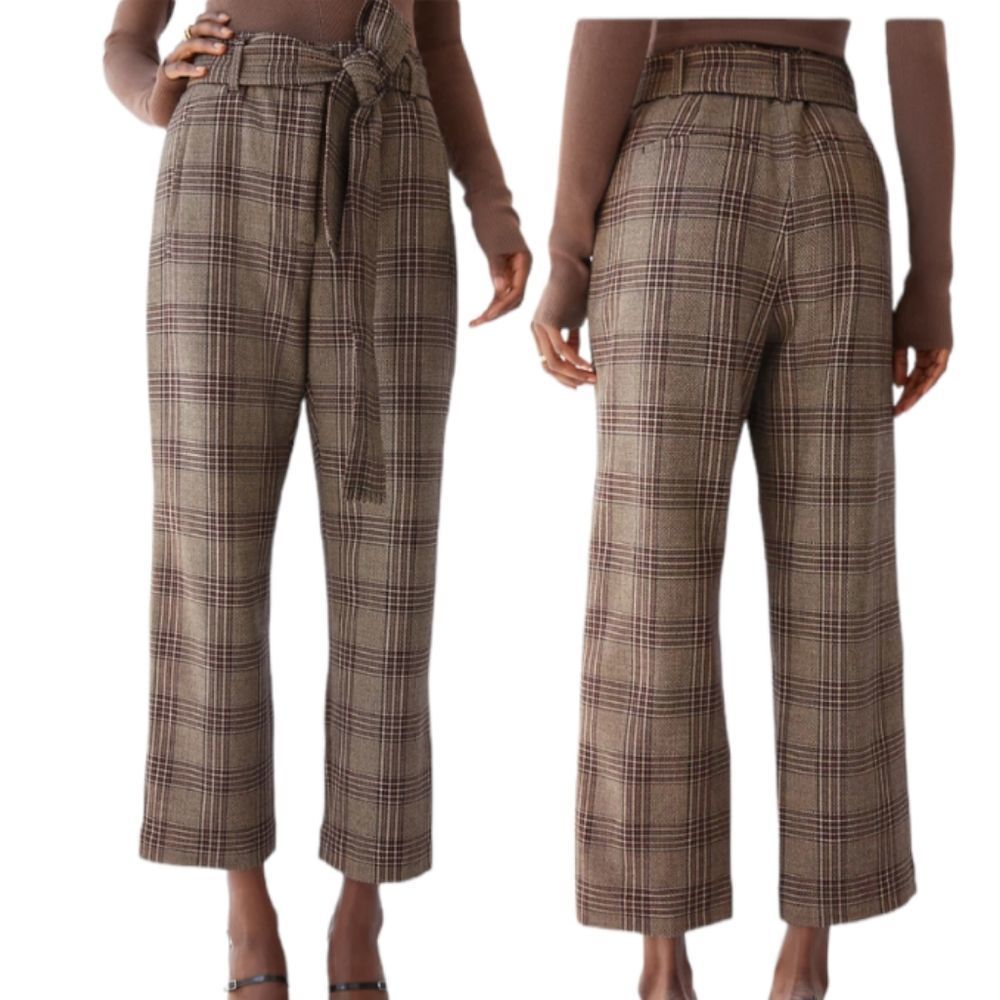 Wilfred Iconic Tie front check pants Trouser size 6 Gray/Black NWOT
